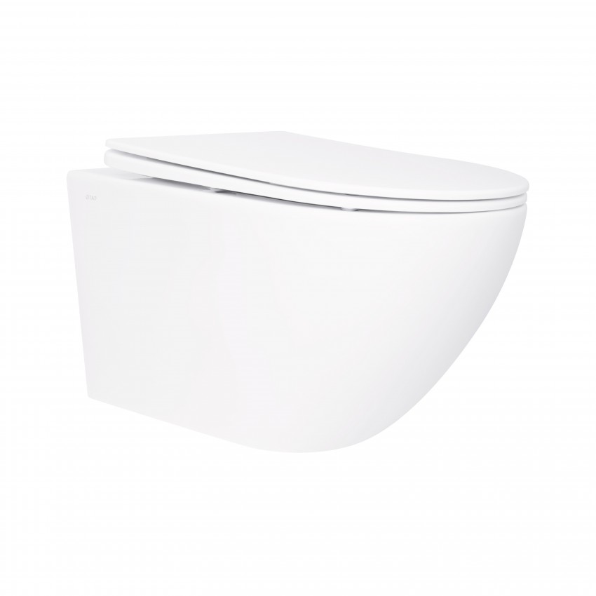 Унітаз підвісний Jay Rimless 520х360х320 мм, White, з сидінням Slim Duroplast/ Soft-close/ Quick Release QT07335176W Qtap QTAP