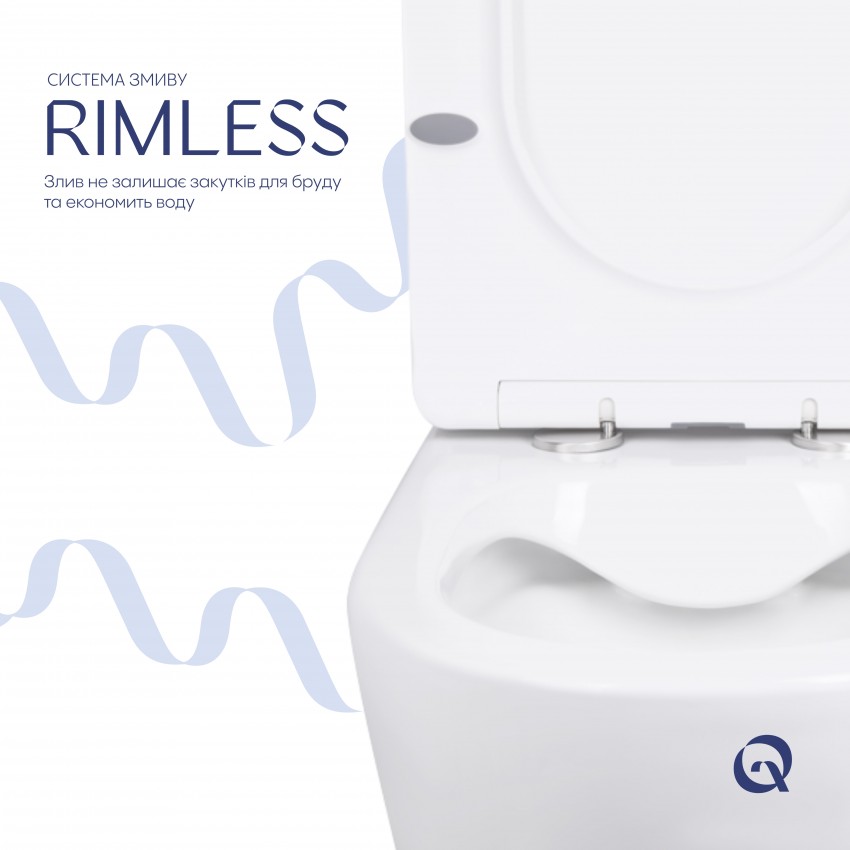 Унітаз підлоговий Swan Rimless 640×360×835 мм, White, з сидінням Slim Duroplast/ Soft-close/ Quick Release QT15222178W Qtap QTAP фото 4