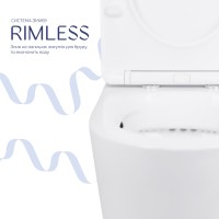 Унітаз підлоговий Swan Rimless 610×360×835 мм, White, з сидінням Slim Duroplast/ Soft-close/ Quick Release QT15222179W Qtap QTAP фото 4