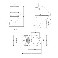 Унітаз підлоговий Swan Rimless 610×360×835 мм, White, з сидінням Slim Duroplast/ Soft-close/ Quick Release QT15222179W Qtap QTAP фото 1