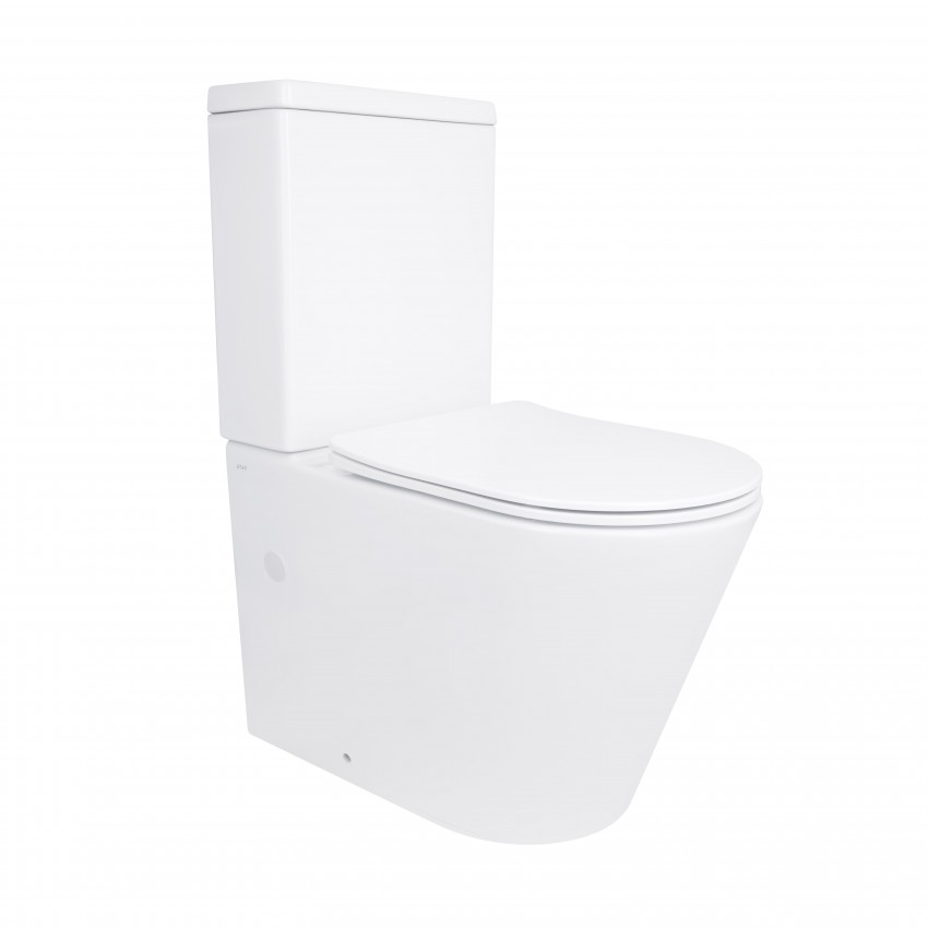 Унітаз підлоговий Swan Rimless 610×360×835 мм, White, з сидінням Slim Duroplast/ Soft-close/ Quick Release QT15222179W Qtap QTAP
