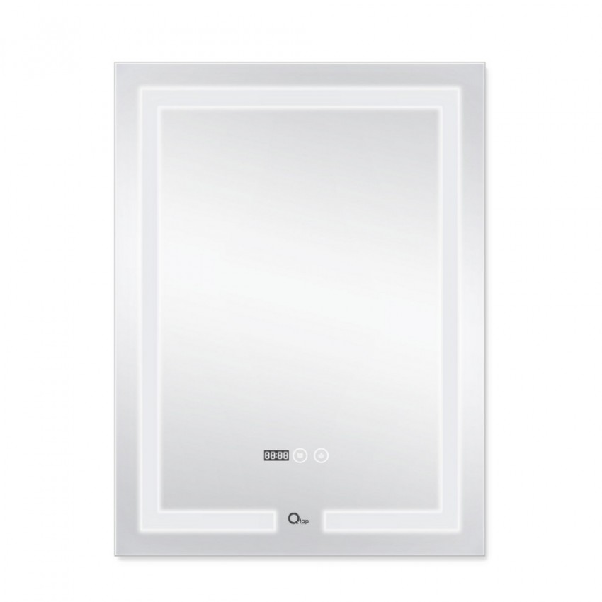 Дзеркало настінне Mideya (MI1) 500х800 мм, прямокутне, з LED-підсвіткою Touch, антизапотіванням, годинником, димером, рег. яскравості Qtap QTAP фото 2