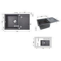 Мийка для кухні (BLA-03) 790x495/230 Lidz LIDZ фото 1