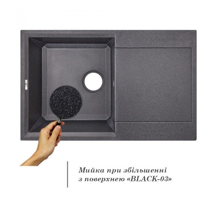 Мийка для кухні (BLA-03) 790x495/230 Lidz LIDZ фото 2