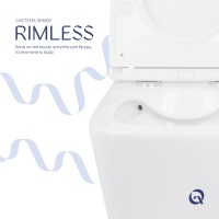 Унітаз підвісний Tern Rimless 490x340x350 мм, White, з сидінням Slim Duroplast/ Soft-close/ Quick Release QT1733052ERW Qtap QTAP фото 4
