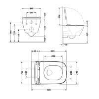 Унітаз підвісний Tern Rimless 490x340x350 мм, White, з сидінням Slim Duroplast/ Soft-close/ Quick Release QT1733052ERW Qtap QTAP фото 1