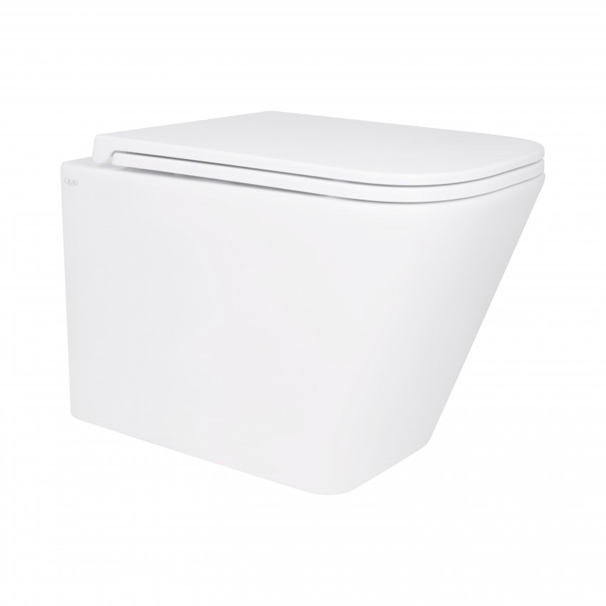 Унітаз підвісний Tern Rimless 490x340x350 мм, White, з сидінням Slim Duroplast/ Soft-close/ Quick Release QT1733052ERW Qtap QTAP