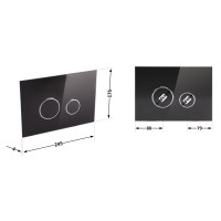 Клавіша змиву Nest 175х245х4 мм, Glass Black, кругла QT0111V1163GB Qtap QTAP фото 1