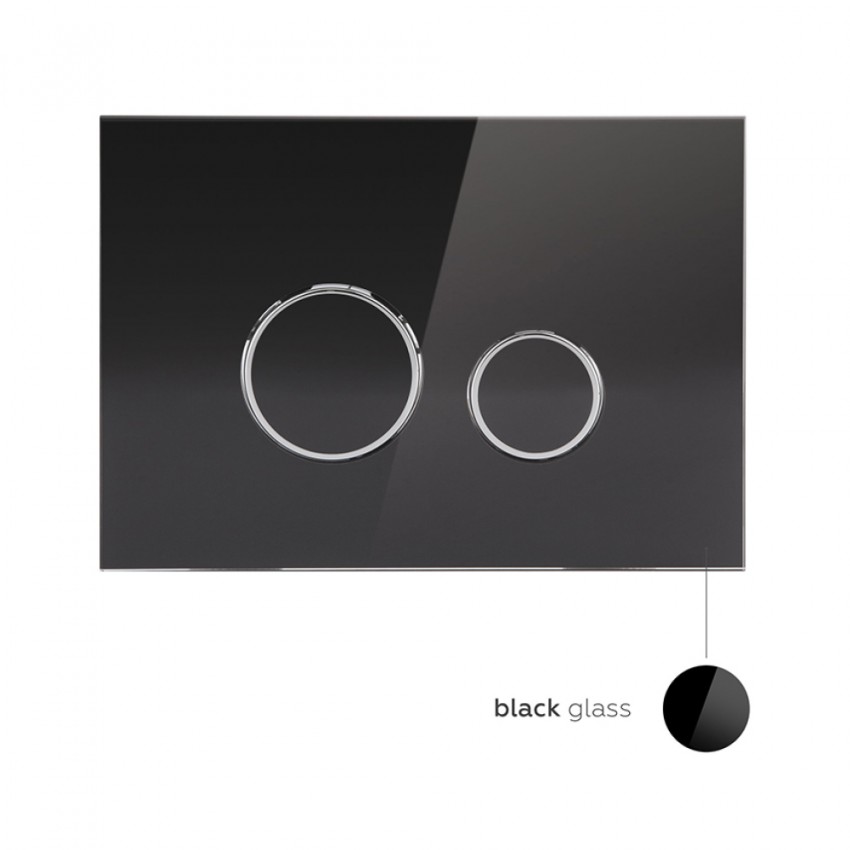 Клавіша змиву Nest 175х245х4 мм, Glass Black, кругла QT0111V1163GB Qtap QTAP фото 3