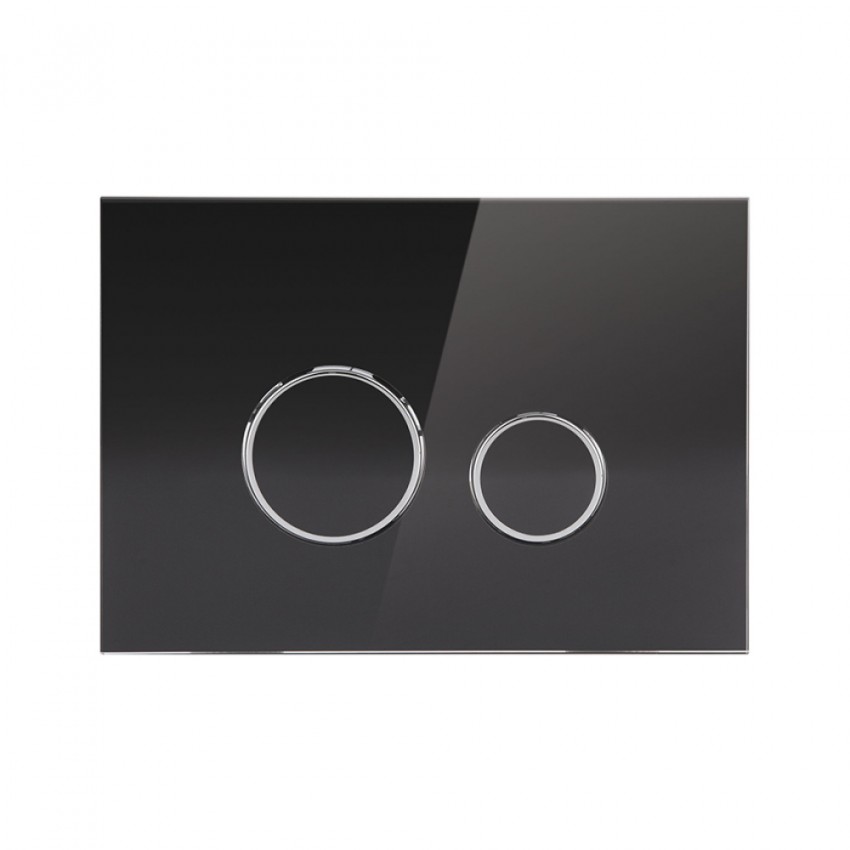 Клавіша змиву Nest 175х245х4 мм, Glass Black, кругла QT0111V1163GB Qtap QTAP
