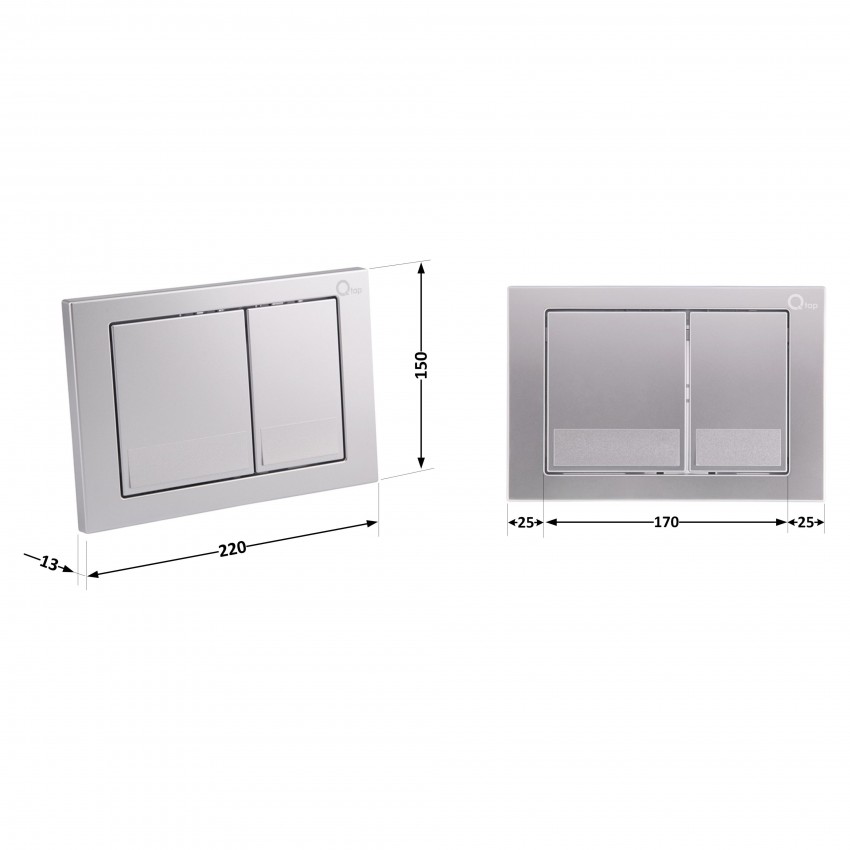 Клавіша змиву Nest 150x220x13 мм, Satin, квадратна QT0111M06029SAT Qtap QTAP фото 1