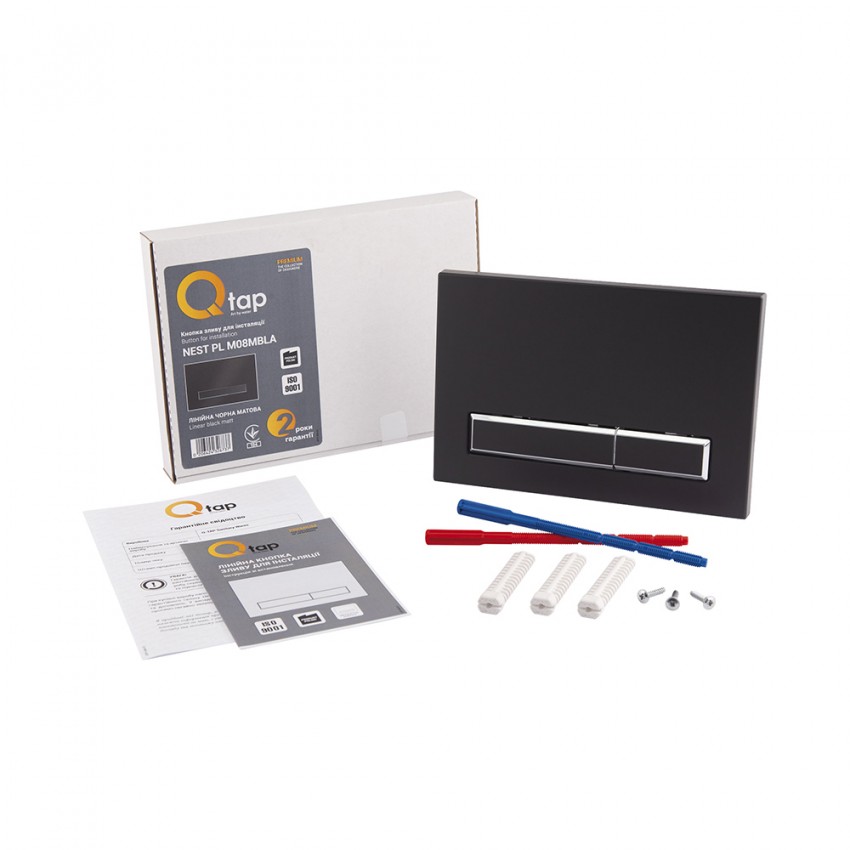 Клавіша змиву Nest 150x220x13 мм, Matt Black, лінійна QT0111M08V1091MB Qtap QTAP фото 4