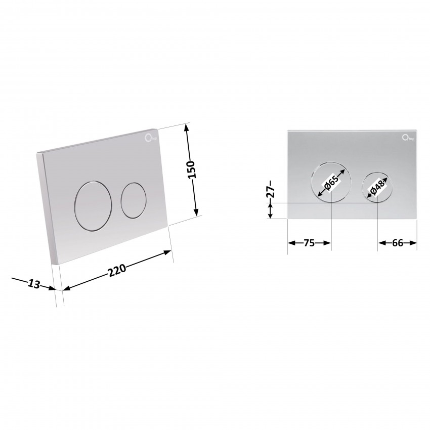 Клавіша змиву Nest 150x220x13 мм, Satin, кругла QT0111M11111SAT Qtap QTAP фото 1