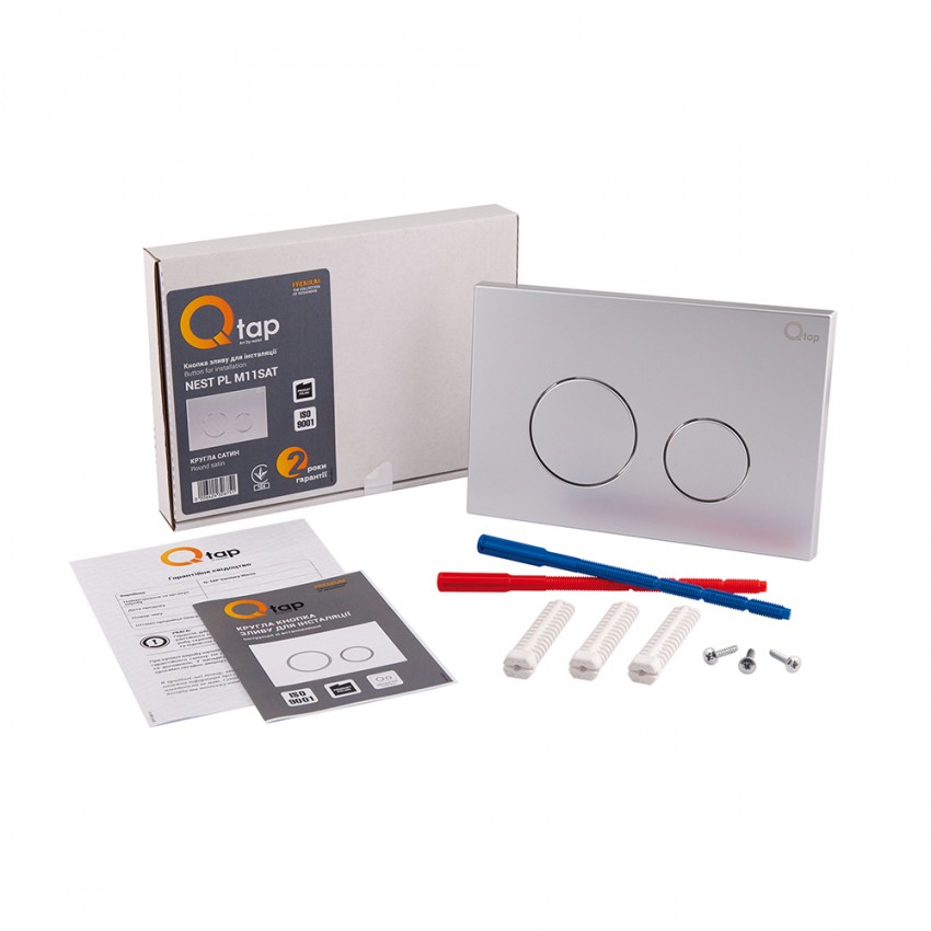 Клавіша змиву Nest 150x220x13 мм, Satin, кругла QT0111M11111SAT Qtap QTAP фото 4