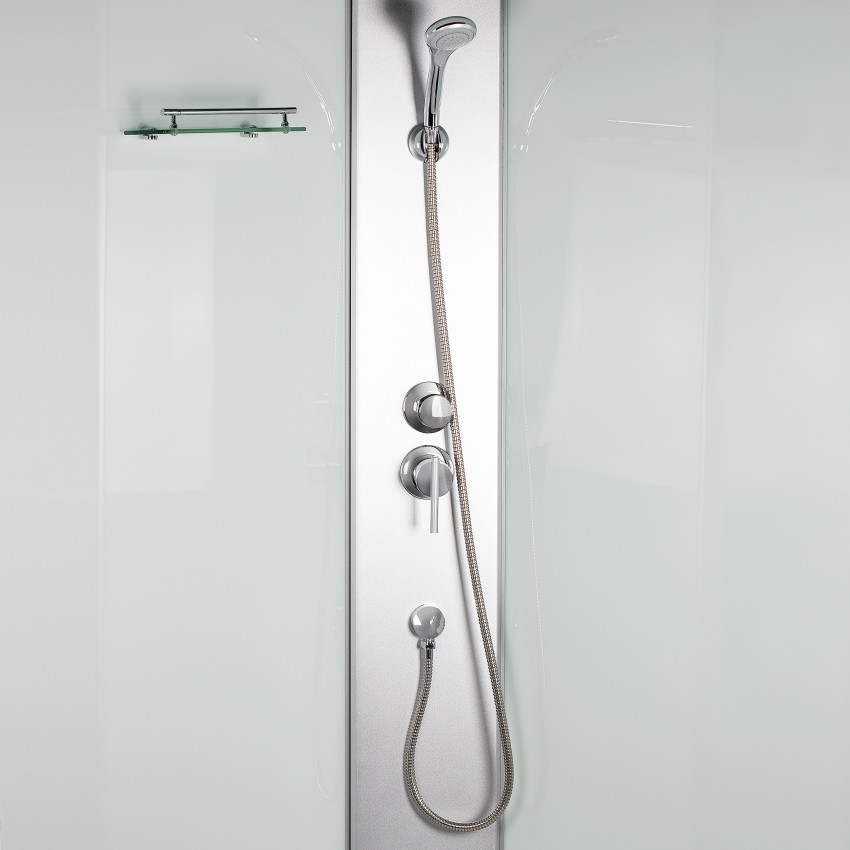 Душовий бокс Tani SB90x90.SAT.HIGH.FR, високий, скло Frost 4 мм + стінки WHI Lidz LIDZ фото 3