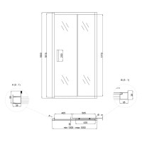 Двері в нішу Aria SD100x185.CRM.FR скло Frost 5 мм, розсувні Lidz LIDZ фото 1