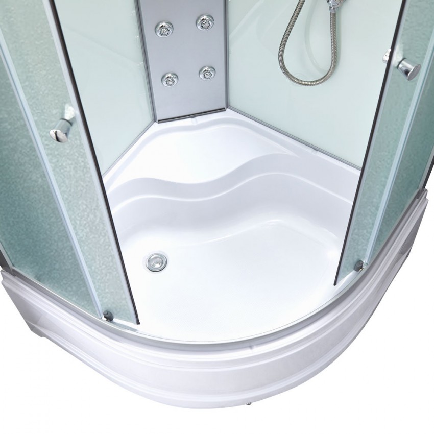 Гідробокс Tani SBM90x90.SAT.HIGH.FR, високий, скло Frost 4 мм + стінки WHI Lidz LIDZ фото 3