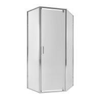 Душова кабіна Leo CRM10995-AC6, 90х90 см, п'ятикутна, скло 6 мм Clear, CalcLess, розпашна, без піддону Qtap