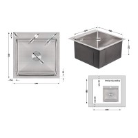 Мийка для кухні інтегрована Handmade H5050 (LDH5050BRU35375) Brushed Steel 3,0/1,0 мм Lidz LIDZ фото 1