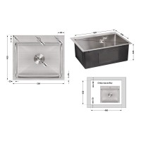 Мийка для кухні інтегрована Handmade H5045 (LDH5045BRU35383) Brushed Steel 3,0/1,0  мм Lidz LIDZ фото 1