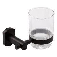 Склянка з тримачем Liberty, Black настінна QTLIBBLM1158 Qtap