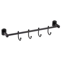 Тримач для рушника Liberty, 4 гачки, 450 мм, Black QTLIBBLM1154-4 Qtap