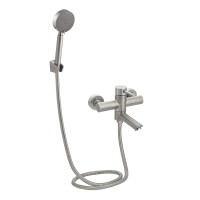 Змішувач для ванни Aria 006, Nickel (k35) з поворотним виливом та душовим гарнітуром LDARI006NKS34940 Lidz