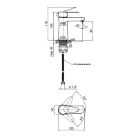 Змішувач для раковини низький Vida 001F, Nickel (k35) LDVID001FNKS34954 Lidz LIDZ фото 1