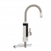 Проточний кран-водонагрівач кухонний Warm 059, White/Nickel для кухні LDWAR059WNK35878 Lidz