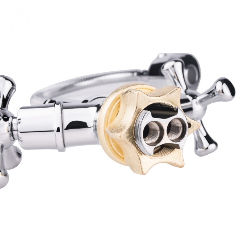 Змішувач для кухні Lamb 274F, Chrome двовентильний з гнучким виливом LDLAM274FCRM35074 Lidz LIDZ фото 3
