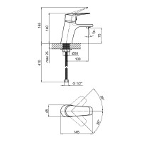 Змішувач для раковини низький Gloria 001F, Chrome (k35) LDGLO001FCRM35116 Lidz LIDZ фото 1