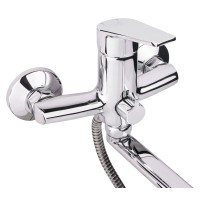 Змішувач для ванни Gloria 005, Chrome (k35) з довгим поворотним виливом та душовим гарнітуром LDGLO005CRM35117 Lidz LIDZ фото 2