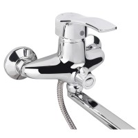 Змішувач для ванни Anny 005, Chrome (k40) з довгим поворотним виливом та душовим гарнітуром LDANN005CRM35120 Lidz LIDZ фото 2