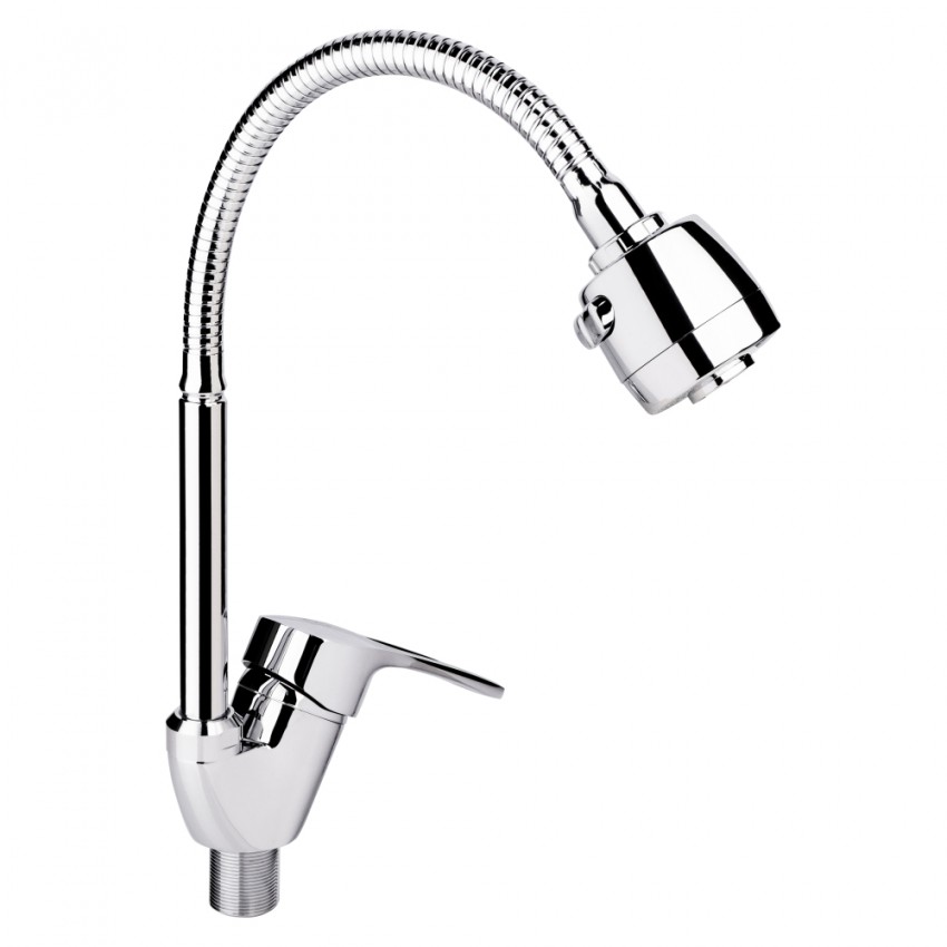 Змішувач для кухні Agata 008F4, Chrome (k40) з гнучким виливом LDAGA008F4CRM35126 Lidz LIDZ