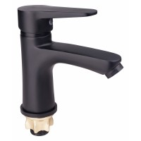 Змішувач для раковини низький Nicole 001F, Black (k35) LDNIC001FBLA35178 Lidz