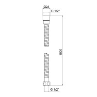 Шланг для ручного душу Niagara 03, 1500 мм, Chrome LDNIA03CRM35452 Lidz LIDZ фото 1
