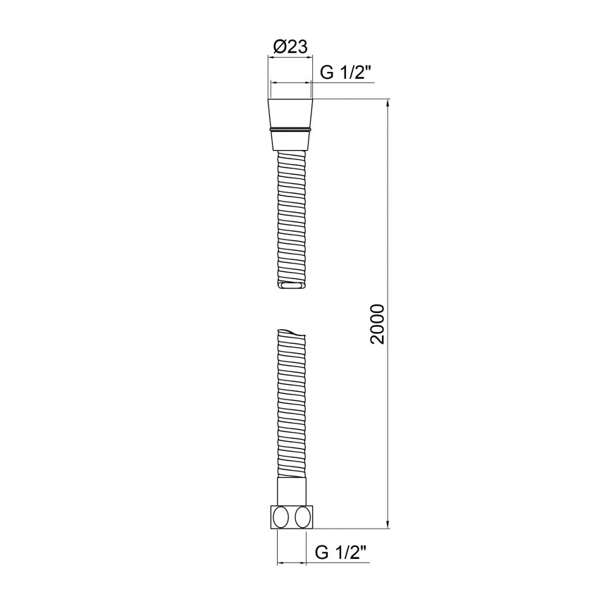 Шланг для ручного душу Niagara 04, 2000 мм, Chrome LDNIA04CRM35453 Lidz LIDZ фото 1