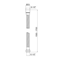 Шланг для ручного душу Niagara 06, 1500-1700 мм, Chrome LDNIA06CRM35454 Lidz LIDZ фото 1