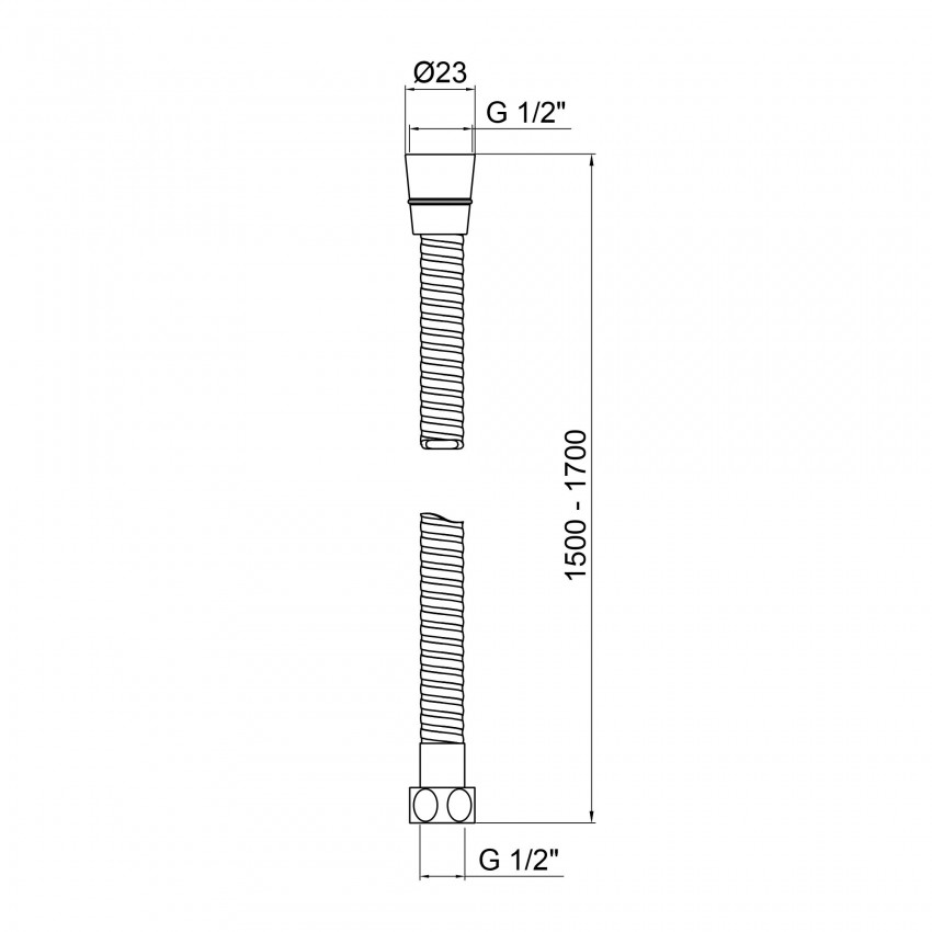 Шланг для ручного душу Niagara 06, 1500-1700 мм, Chrome LDNIA06CRM35454 Lidz LIDZ фото 1