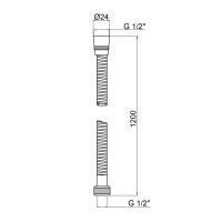 Шланг для ручного душу Niagara 07, 1200 мм, Chrome LDNIA07CRM35455 Lidz LIDZ фото 1