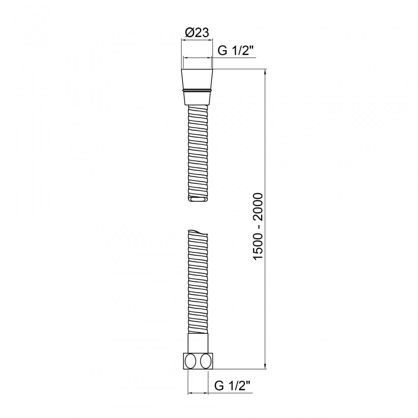 Шланг для ручного душу Niagara 12, 1500-2000 мм, Chrome LDNIA12CRM35460 Lidz LIDZ фото 1