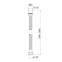 Шланг для ручного душу Niagara 13, 1500-2000 мм, Chrome LDNIA13CRM35461 Lidz LIDZ фото 1