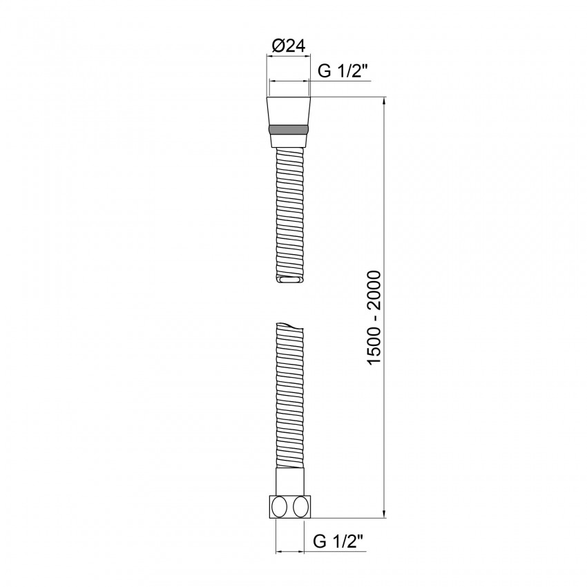 Шланг для ручного душу Niagara 13, 1500-2000 мм, Chrome LDNIA13CRM35461 Lidz LIDZ фото 1