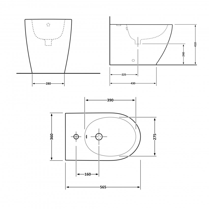 Біде підлогове Robin 560x355x410 мм, White QT13441381W Qtap QTAP фото 1