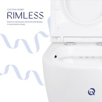 Унітаз підвісний Robin Rimless 575x360x360 мм, White, з сидінням Slim Duroplast/ Soft-close/ Quick Release QT13332141ERW Qtap QTAP фото 4