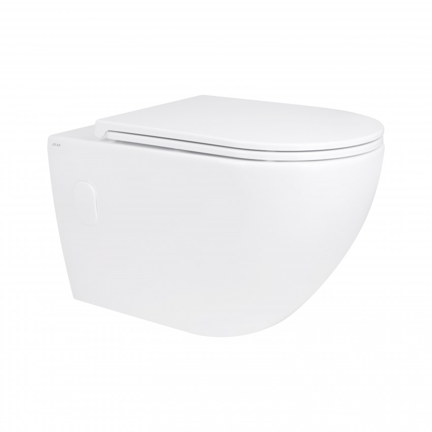 Унітаз підвісний Robin Rimless 575x360x360 мм, White, з сидінням Slim Duroplast/ Soft-close/ Quick Release QT13332141ERW Qtap QTAP