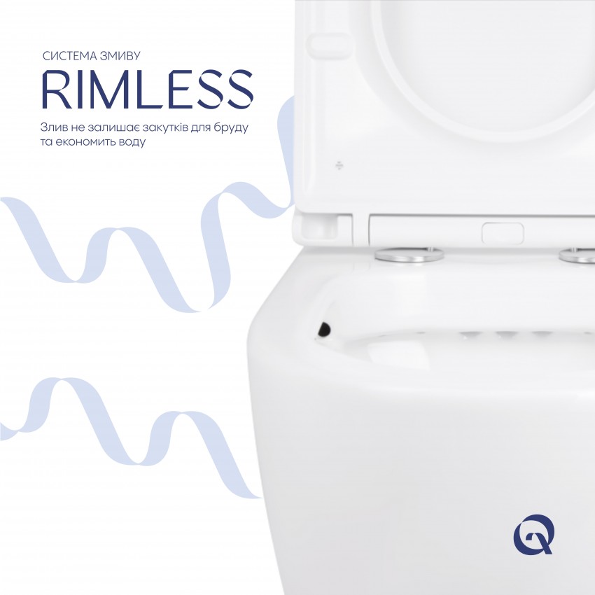Унітаз підвісний Robin Rimless 575x360x360 мм, White, з сидінням Slim Duroplast/ Soft-close/ Quick Release QT13332141ERW Qtap QTAP фото 4