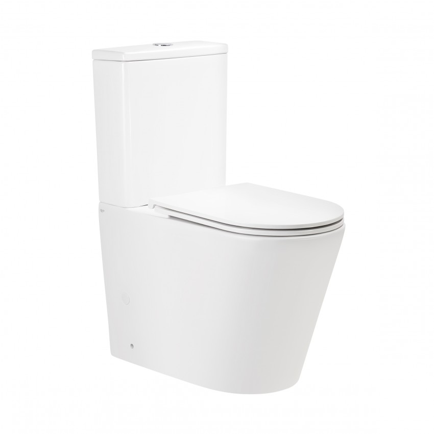 Унітаз підлоговий Scorpio Rimless 680×360×840 мм, White, з сидінням Slim Duroplast/ Soft-close/ Quick Release QT14226002W Qtap QTAP