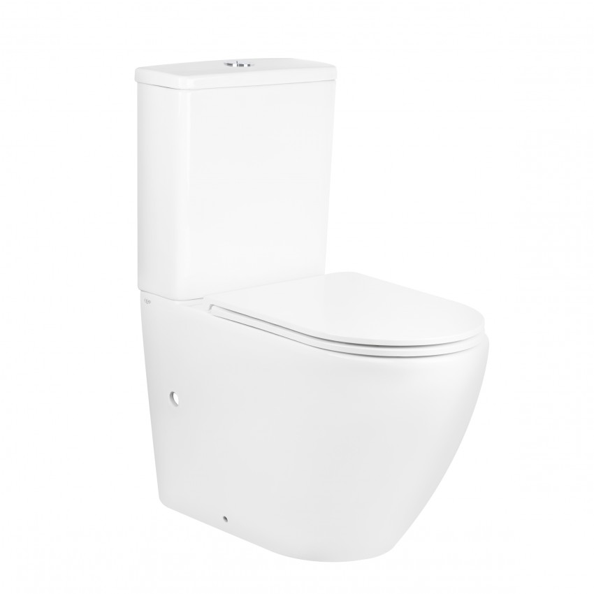 Унітаз підлоговий Robin Rimless 665×380×845 мм, White, з сидінням Slim Duroplast/ Soft-close/ Quick Release QT13222141ARW Qtap QTAP