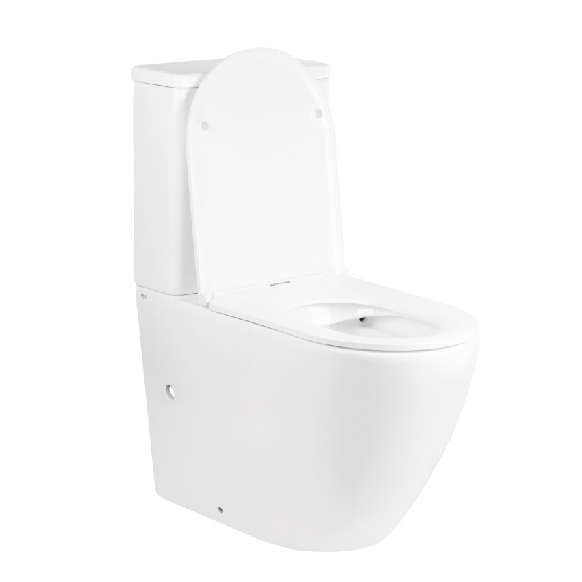 Унітаз підлоговий Robin Rimless 665×380×845 мм, White, з сидінням Slim Duroplast/ Soft-close/ Quick Release QT13222141ARW Qtap QTAP фото 2